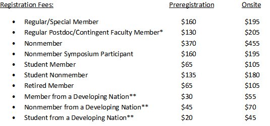 2018 meeting registration fees